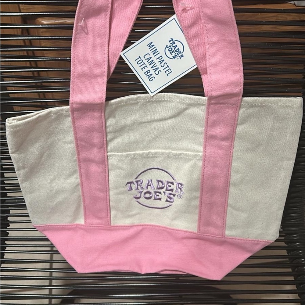 Mini Pastel Canvas Tote Bag Pink